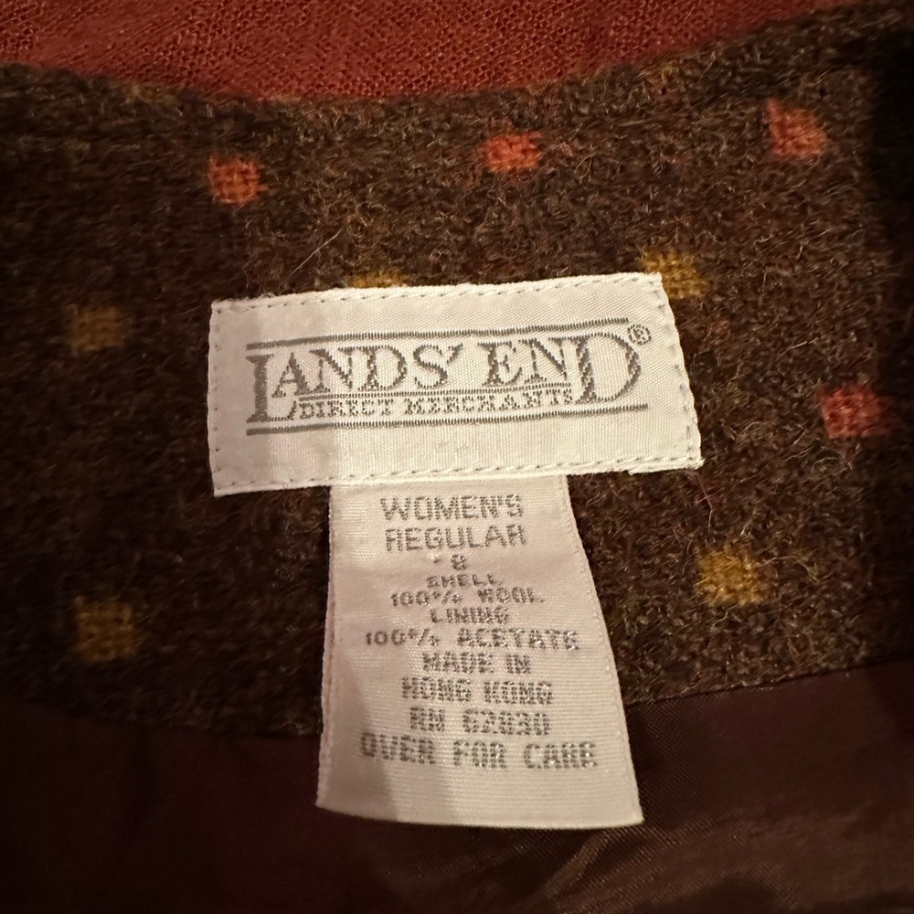 Land Ends 100% Wool Sweater Vest Plaid - Picture 6 of 10